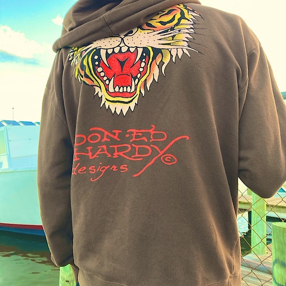 Don Ed Hardy designs tiger zip hoodie size L - Picture 2 of 3